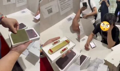 影/iPhone 18才剛賣就爆詐騙!越南男拿未拆盒變賣 店家「磁場觀察片識破」開箱全是填充物