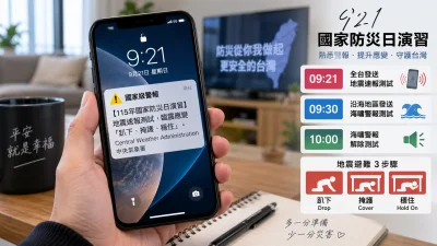 今天9:21手機突然響別慌!不是地震 國家級警報3波時間一次看