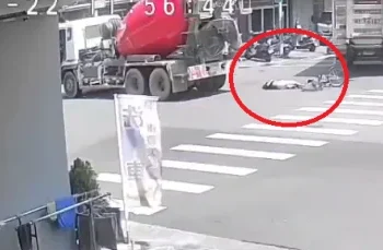 烏日腳踏車與預拌混凝土車擦撞騎士倒地！　幸未再遭碰撞輾壓