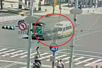 台北萬華區救護車小貨車擦撞! 貨車駕駛頭部擦挫傷