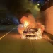 保時捷燒成一團火球!台74線快速道路火燒車 保時捷成廢鐵駕駛乘客急逃生