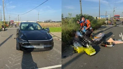 快訊/台南夫妻雙載上班!特斯拉撞死丈夫「天人永隔」妻子搶救中