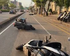 台中沙鹿台灣大道5機車連環追撞！6女騎士受傷　救護車急送醫