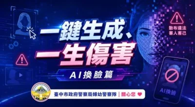 AI換臉惡作劇恐觸法!台中警國際女孩日示警:合成私密影像別亂傳