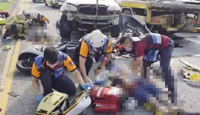 台南永康驚悚車禍!轎車撞飛2機車 80歲翁一度OHCA