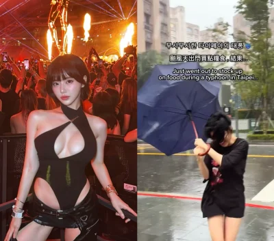 DJ SODA颱風天慘被強風吹翻傘!滿臉狼狽當街尖叫崩潰